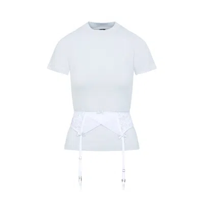 Balenciaga Lingerie T-shirt Lace Detail In White