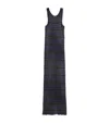 Balenciaga Cotton-blend Tank Top Maxi Dress In Blue