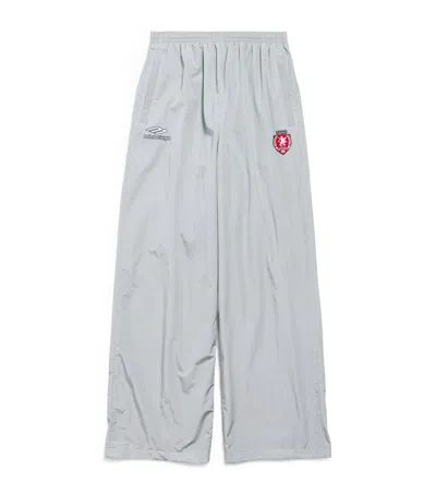 Balenciaga Cotton-blend Technical Trousers In Gray