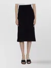 Balenciaga Cotton Blend Tweed Midi Skirt In Black