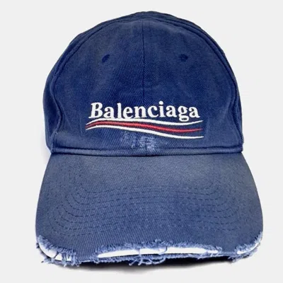 Pre-owned Balenciaga Cotton Blue Cap