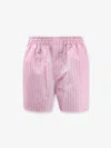 Balenciaga Pink And White Striped Cotton Boxer Shorts In Pink