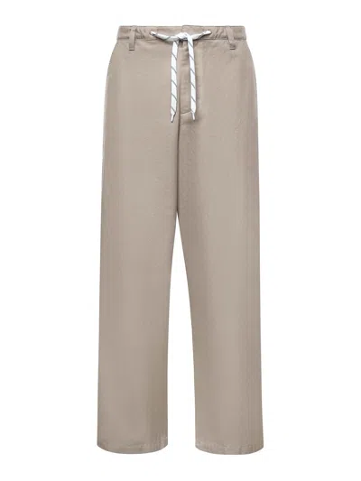 Balenciaga Cotton Canvas Chinos In Neutral