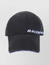 Balenciaga Tilted Typo Cap In Cotton Drill Accessories In Black