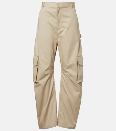 Balenciaga Cotton Cargo Pants In Nude
