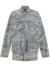 Balenciaga Men Printed Cotton Shirt In Grey