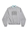 Balenciaga Knitwear Crewneck Embroidered On The Front In Gray