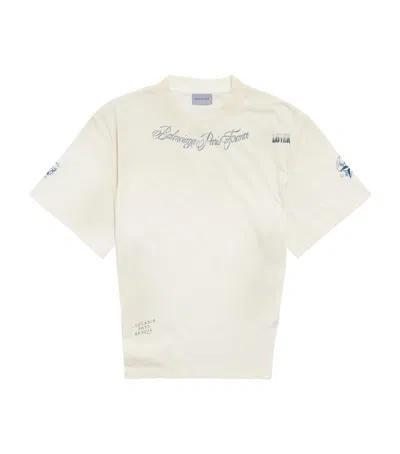 Balenciaga Cotton Classic Ink Distressed T-shirt In White