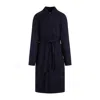Balenciaga Belted Deconstructed Coat In Blue