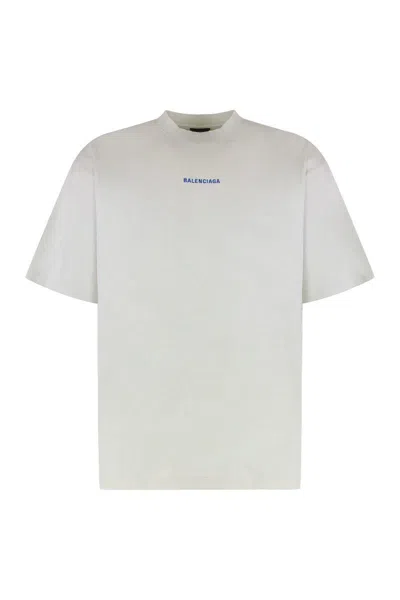 Balenciaga Cotton Crew-neck T-shirt In White