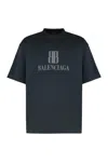 Balenciaga Faded Black Nano Bb Medium Fit T-shirt In Blue