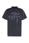 Balenciaga 3b Liquified Oversize T-shirt In Faded Wash Black