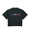 Balenciaga International Short Sleeve Cropped T-shirt In Faded Black In Black