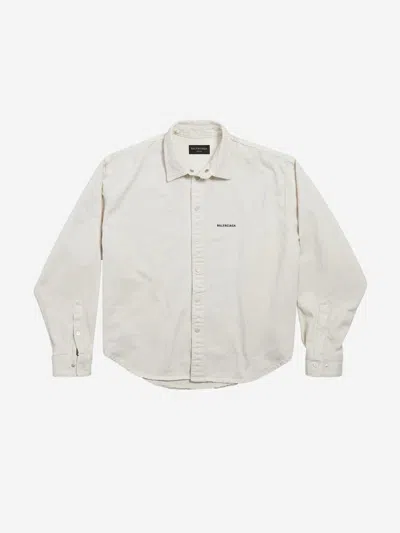 Balenciaga Cotton Denim Jacket In White