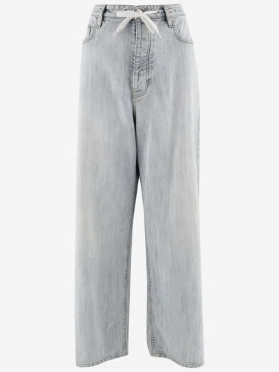 Balenciaga Cotton Denim Jeans In Gray