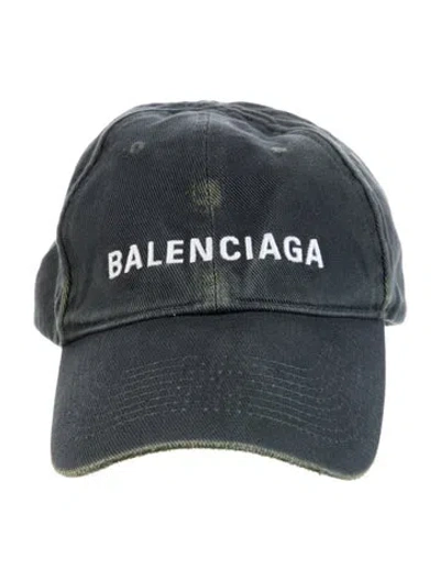 Pre-owned Balenciaga Cotton Distressed Baseball Cap W/ Tags In Gray