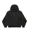 Balenciaga Rhinestone-logo Cropped Hoodie In Black