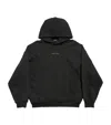 Balenciaga Rhinestone-logo Cropped Hoodie In Black