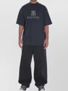 Balenciaga Cotton Distressed Oversized Crew Neck T-shirt In Blue