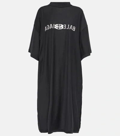 Balenciaga Inside Out Cotton T-shirt Dress In Black,white