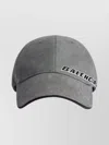 Balenciaga Tilted Typo Cap In Cotton Drill Accessories