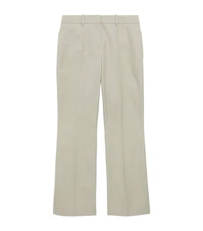 Balenciaga Cotton Flared Trousers In Neutral