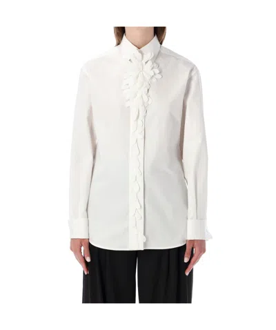 Balenciaga Cotton Floral Shirt In White