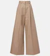 Balenciaga High Waist Pants Wide Leg Belt Loops In Brown