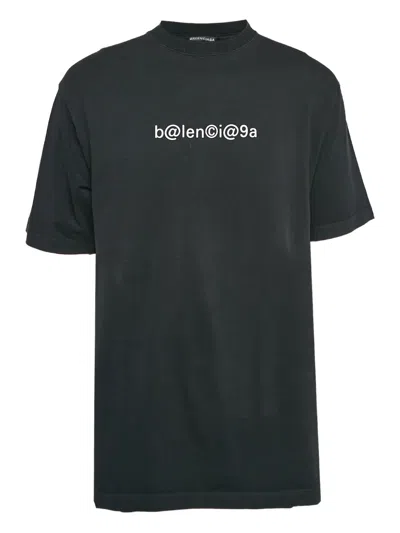 Pre-owned Balenciaga Cotton Graphic-print T-shirt In Black