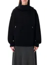 Balenciaga Cotton High-neck Zip Sweater In Black