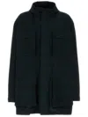 Balenciaga Navy Blue Cotton Jacket In Blue