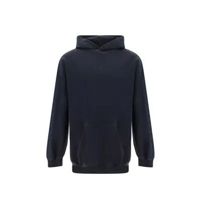 Balenciaga Logo-embroidered Cotton Hoodie In Black