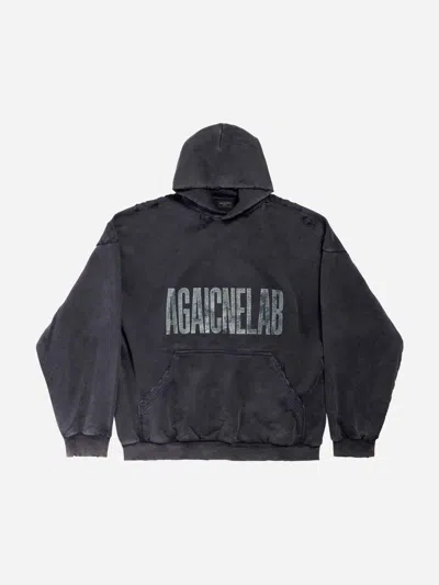 Balenciaga Logo-print Hoodie In Black