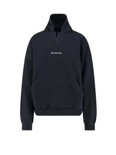 Balenciaga Men Cotton Hooded Sweatshirt In Multi