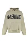 Balenciaga Ripped Pocket Tape Type Hoodie In Neutral