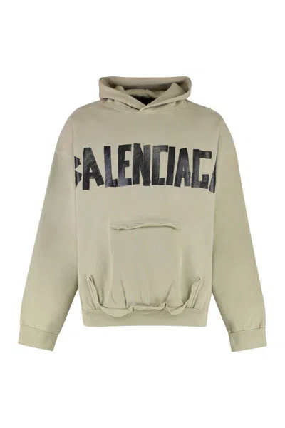 Balenciaga Cotton Hoodie In Neutral