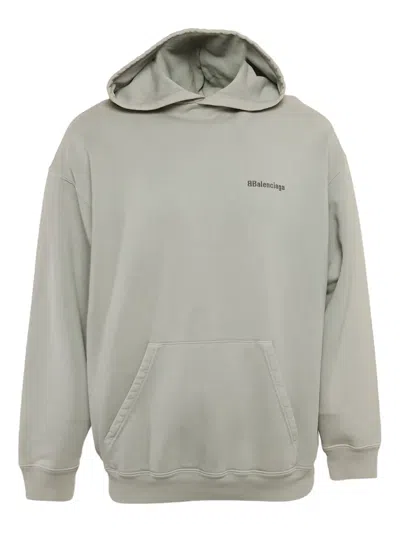 Pre-owned Balenciaga Cotton Hoodie In Gray