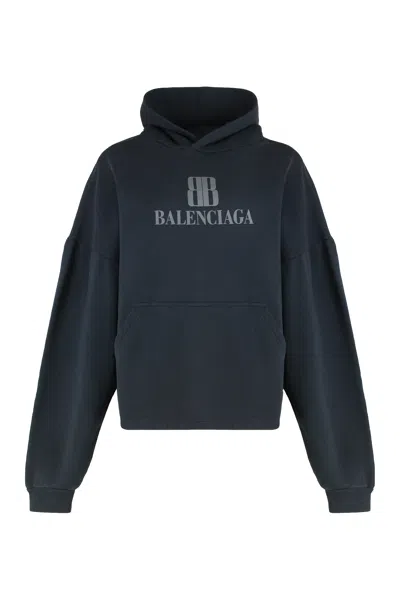 Balenciaga Cotton Hoodie In Multi