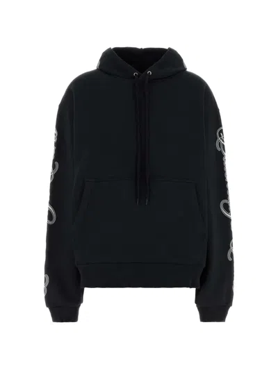 Balenciaga Women Slate Cotton Oversize Sweatshirt In Black