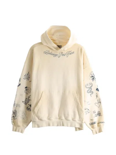 Balenciaga Ink Doodle Hoodie In White