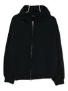 Balenciaga Washed Black Flipped Uni Regular Fit Zip Hoodie In Black