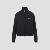 Balenciaga Womens Black Logo-embroidered Cotton-blend Track Jacket In Black