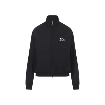 Balenciaga Loop Sports Icon Zip-up Jacket In Black
