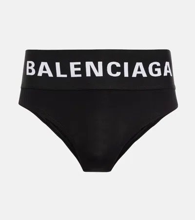 Balenciaga Cotton Jersey Briefs In Black