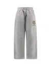 Balenciaga Wide Leg Cotton Jogging Trousers In Gray