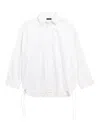 Balenciaga Oversized Button-front Shirt With Drawstring Hem In White