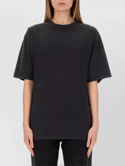 Balenciaga Cotton Lace-up T-shirt In Black