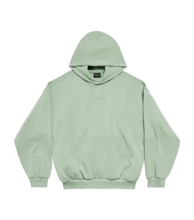 Balenciaga Cotton Sweatshirt With Hood And Pocket In Green