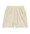 Balenciaga Cotton Logo Shorts In Beige