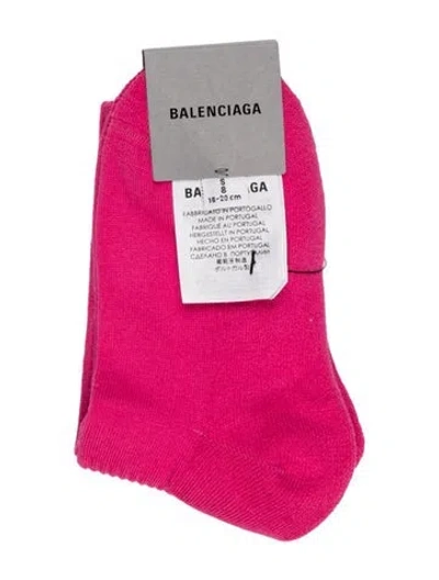 Pre-owned Balenciaga Cotton Logo Socks W/tags In Pink